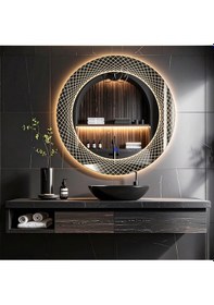 Resim Trivon Günışığı Lazer Kumlamalı Lavabo & Banyo Aynası Dokunmatik Sensörlü 80 X 80 