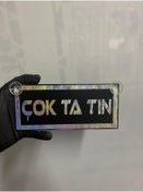 Resim HBSİ SİYAH RENK ÜZERİ HOLOGRAM RENK ÇOK TA TIN YAZILI VANTUZLU CAM SÜSÜ 