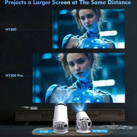 Resim Idragon® HY300PRO Yeni Sürüm, Hızlı İşlemci, 4K Destekli Android 12 Akıllı Projeksiyon Cihazı 200ANSI 130 Inç Ekran Wifi Bluetooth HDMI 