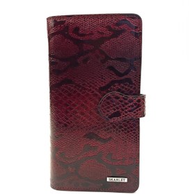Resim Skarlet Hakiki Deri Unisex El Cüzdanı 