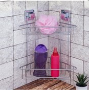 Resim Geseus Yapışkanlı Krom İki Katlı Banyo Köşe Rafı EF257 Çok Renkli 