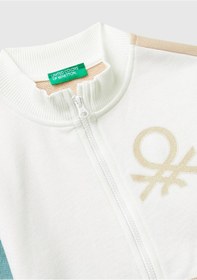 Resim Benetton Kız Bebek Fermuarlı Sweatshırt BEYAZ 