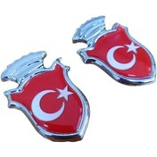 Resim Türk Bayrağı Araç Direk Arması 2 Adet 