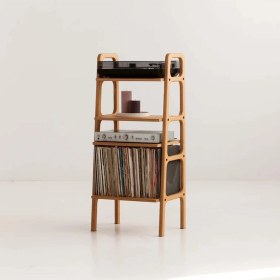 Resim Woodesk Vinilo Ahşap, 114X50, Tik Renk, Kitaplık ve Pikap Standı CPT4672-50 