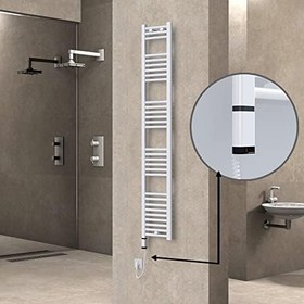 Resim Haiti Elektrikli Havlupan 300x1800 Düz Beyaz Parlak (OneD On/Off) Sol 600 Watt 