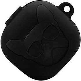 Resim Coverzone Samsung Galaxy Buds 2 ile uyumlu Kulaklık Kılıfı Yumuşak Soft Dokunuş Karakter Görünümlü Cartoon Kılıf Black Dog 