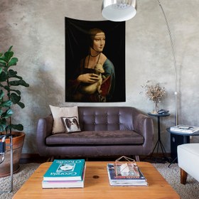 Resim Lady with an Ermine / Leonardo da Vinci Duvar Örtüsü - 60 cm x 90 cm 