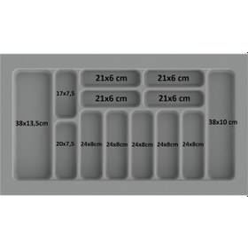 Resim Çekmece İçi Kaşıklık Ve Kepçelik Düzenleyici Antrasit 86x49 Cm 78,5x40 Cm Kadar Kesilebilir Antrasit 