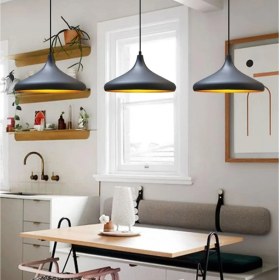 Resim Bamyum Üçlü Champion Siyah Sarkıt Lamba Yemek Masası Oturma Odası Mutfak Salon Otel Showroom Hol 