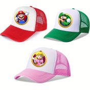 Resim Mario & Princess Peach Parti Şapkaları - Polyester, Ayarlanabilir Snapback, Klasik Oyun Elementleri Tasarımı, Hayranlar ve Rahat Açık Hava Aktiviteleri için İdeal, Rahat Açık Hava Ekipmanı | Eğlenceli Aksesuar | Dayanıklı Başlık, Video Oyun Parti Şapkası 