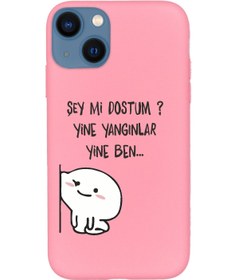 Resim KaffCase Iphone 13 Şey Mi Dostum? Yine Yangınlar Yine Ben Premium Silikon Telefon Kılıfı 