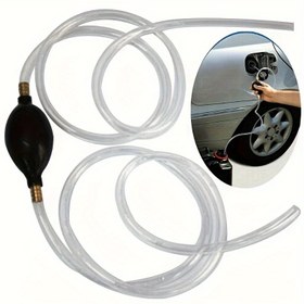 Resim 2 adet/takım PVC Manuel Yakıt Aktarma Pompası, Taşınabilir İtme Düğmesi İşlemi, Dizel, Benzin, Su, Havuz Yakıtları ile Uyumlu, Arabalar, Tekneler, Karavanlar için Temel Araç 