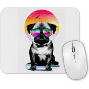 Resim Baskı Dükkanı Summer Pug Gözlüklü Pug Köpek Mouse Pad 