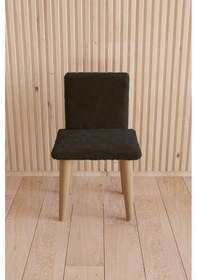 Resim Fahrettin Küçük Çocuk Sandalyesi Çocuk Oturağı Ahşap Sandalye Montessori Sandalye Puflu Siyah Yumuşak Sandalye Siyah 