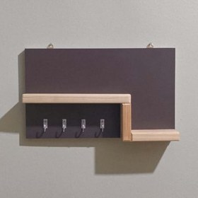 Resim Kapı Önü Anahtarlık Askısı Füme Antrasit Ahşap Dekoratif Orijinal Çam Raflı Anahtar Askılığı 