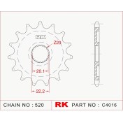 Resim RK Yamaha WR 250 X RK Çelik Ön Dişli C4016-13 (2008-2015) 