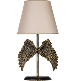 Resim Qdec Modern Dizayn Melek Abajur Gold-Bej Altın - Bej 