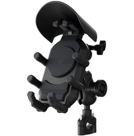 Resim Springsun Motosiklet Telefon Tutucu, Şok Emici, Hırsızlık Engeli, Bisiklet Direksiyon Tipi, 69-93mm Genişlik Aralığı, Pa6+gf+silikon Malzeme Siyah 