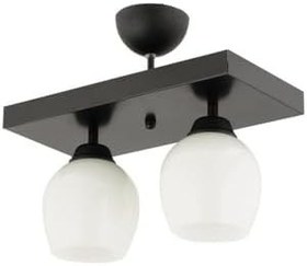 Resim Lambadar Modern Beyaz Camlı Model Ikili Dikdörtgen Plafonyer Avize Salon Mutfak Yatak Odası Hol Siyah2Dik Tek Ebat 30 X 30 3551-2Blkdik-110A1 