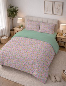 Resim Evmila Minik Çiçekler Desenli Nevresim Takımı - 200x220 Cm Nevresim + 50x70 Yastık kılıfı + 160x200 Cm Çarşaf 