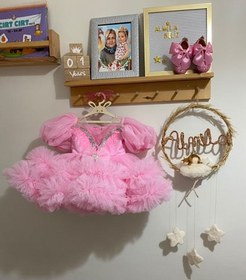 Resim Elysian Koleksiyonu Şeker Pembe Lüx Prenses Abiyesi - 7 / Şeker Pembe / İnce askı 