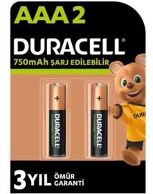 Resim Duracell Şarj Edilebilir Aaa İnce Kalem Pil 2'li Paket , 750 Mah 