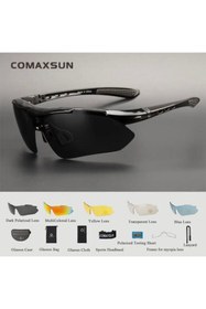 Resim ROBESBON Polarize Uv Korumalı 5 Lensli Bisiklet Gözlüğü 