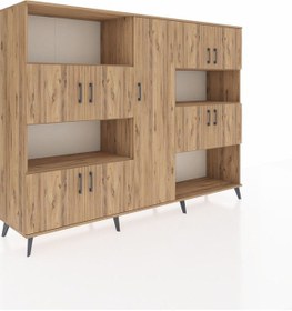 Resim Hyperion Dolap 10 Raflı 9 Kapaklı 220x44x163 Çam-çam Çam-çam 