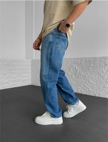 Resim Vikingsjeans Mavi Yıkamalı Baggy Jeans Mavi 