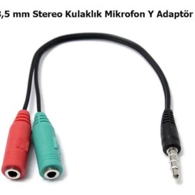 Resim Kulaklık Ses Mikrofon Ayırıcı Dönüştürücü Çoklayıc 
