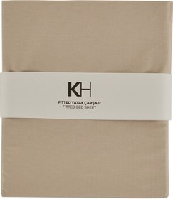 Resim Karaca Home Basic %100 Pamuk Tek Kişilik Lastikli Çarşaf Bej 