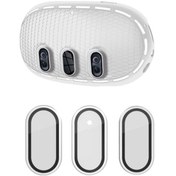 Resim Pazly Meta Quest 3 Kılıf + Temperli Cam Film + Vr Kulaklık Aksesuarları - Açık Gri / Gümüş, Titanyum Alaşımlı, Vr Deneyimi Açık Gri / Gümüş 