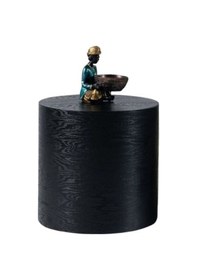 Resim Walnut Ahşap Yan Sehpa Siyah 