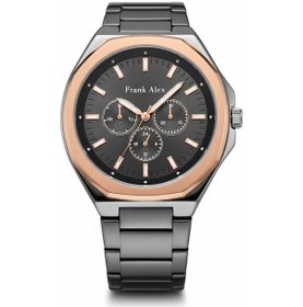 Resim Frank Alex Erkek Kol Saati Bakır Ve Gümüş Renk, Siyah Kadran - Fa14173m.04, 2 Yıl Garantili Bakır 