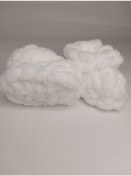 Resim Puffy Patik / Panduf / Hediyelik / Beyaz / 0-12 Ay / Alize Örgü Beyaz 