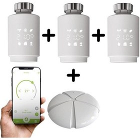 Resim Bilicra Akıllı Isıtma Seti - 3 x S-Warm Akıllı Termostatik Radyatör Vanası ve 1 x Link Zigbee Gateway 