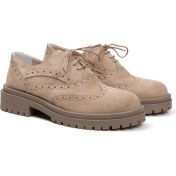 Resim Kadın Hakiki Süet Deri Oxford Ayakkabı 4040 