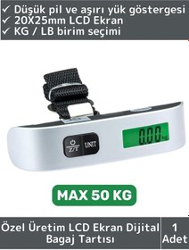 Resim Premium Taşınabilir Seyahat Bavul Ağırlık Tartı Dijital Lcd Ekran Kompakt Bagaj Tartısı Max 50 Kg Çok Renkli 