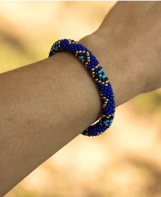 Resim Lacivert Nazar Boncuğu Desenli Bohem Kolye Bileklik Set Lacivert 