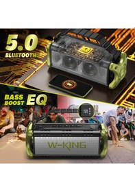 Resim W-kıng D8-1 Bluetooth Hoparlör, 90w Ultra Bass Boombox, 40 Saat Çalma Süresi, Ipx6 Suya Dayanıklı, K 