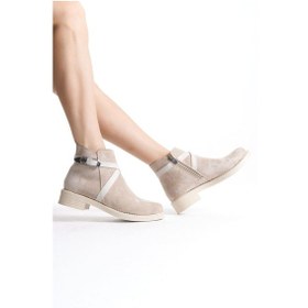 Resim Almıla Fermuarlı Lastikli Ortopedik Taban Topuklu Süet Kadın Bot Stt - Ten Ten 