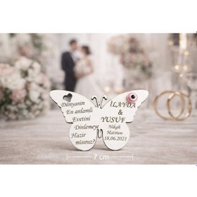 Resim Magnet Kişiye Özel 25 Adettir Kelebek Temalı No 044 