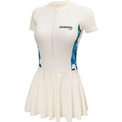 Resim Yaz Rahat Tek Parça Yarım Kollu Kadın Mayo 0 - Beyaz - M Beyaz 