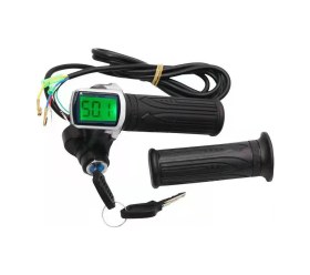 Resim Yunboo 36v Elektrikli Araç Hız Kontrol Maniveli, Kilitli Ve Akıllı Pil Göstergeli, Abs + Kauçuk Malzeme, 22.5mm Direksiyon Uyumlu Çok Renkli 