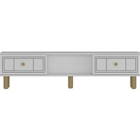 Resim Dariodd Bohem Konsol Kb150 , Bohem Tv Sehpası 2 Li Salon Takımı Beyaz-beyaz Beyaz 