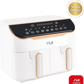 Resim Yui M45 8 Litre (4+4) Seramik Çift Hazneli Smart Airfryer Fritöz Beyaz 