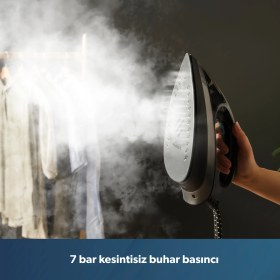 Resim Homend Jetsteam 1166h Buhar Kazanlı Ütü Mavi Siyah 