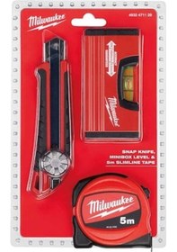 Resim Mılwaukee 3'Lü Maket Bıçağı+Metre+Minibox Terazi Seti 