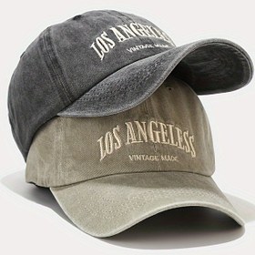 Resim Erkek ve Kadınlar için Los Angeles Vintage Beyzbol Kasketi - Distressed Pamuk Şapka ile Nakış - Elle Yıkama veya Kuru Temizleme 