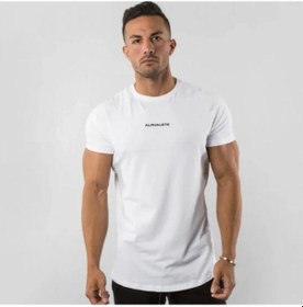 Resim Globesky Erkek Spor Tişört - Fitness Egzersiz Pamuk Kısa Kollu Vücut Geliştirme Yazlık Rahat Giyimwhıte WHITE 